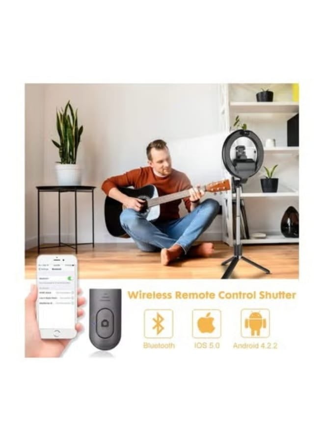 traditious Selfie Ring Light Tripod with Bluetooth Remote (16 cm / 6 Inches) – LED Selfie Stick & Mobile Phone Holder Stand for Live Streaming, Photography, Vlogging & Video Recording - Image 4